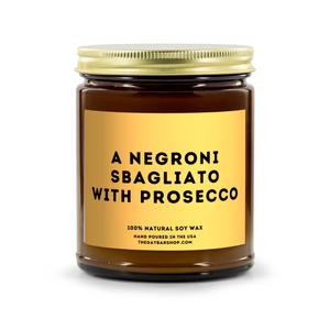 A Negroni Sbagliato With Prosecco Candle
