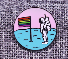 Load image into Gallery viewer, Astronaut Rainbow Flag Pin
