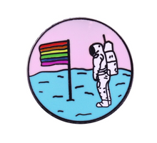Load image into Gallery viewer, Astronaut Rainbow Flag Pin
