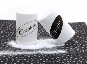 Cocaine and Heroin Salt and Pepper Shakers
