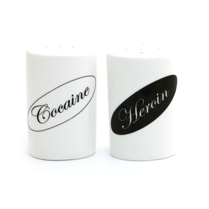 Cocaine and Heroin Salt and Pepper Shakers