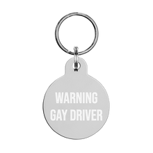 Load image into Gallery viewer, Warning Gay Driver Keychain
