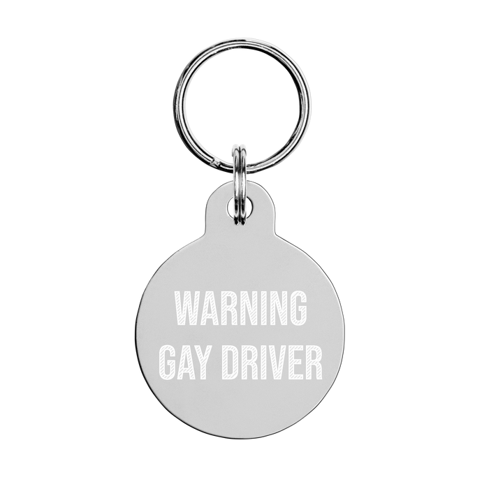 Warning Gay Driver Keychain
