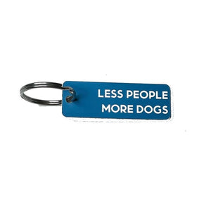 Less People More Dogs Keychain