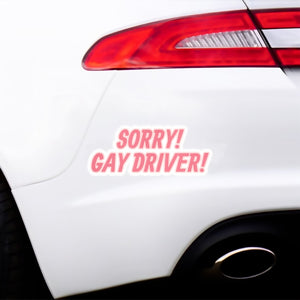 Sorry Gay Driver Sticker