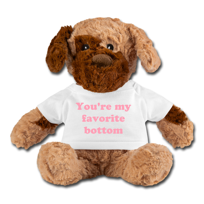 You're My Favorite Bottom Stuffed Dog - white