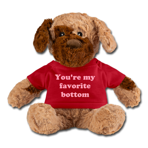 You're My Favorite Bottom Stuffed Dog - red
