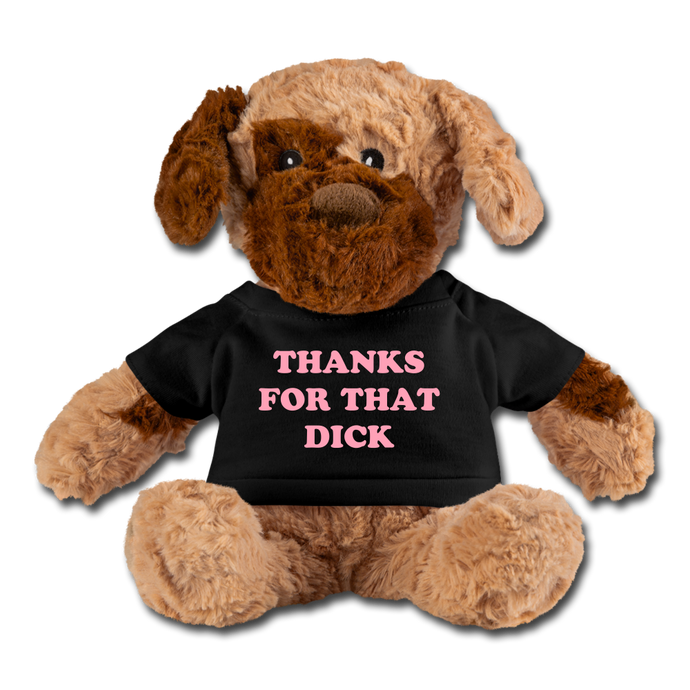 Thanks For That Dick Stuffed Dog - black